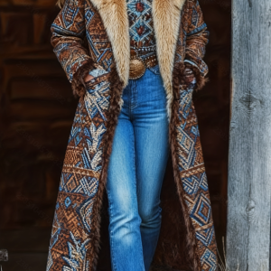 Simple And Fashionable Fur Collar Women's Coat