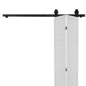 Bi-Folding Sliding Barn Door Hardware Track Kit 52" For Two 24" Doors