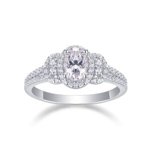 Dream Eden - A Wedding Ring Set With Top-quality Moissanite S925, Silver And Platinum-plated. The Ring Can Be Inspected With A Diamond Pen