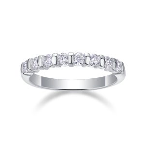 Yearning Resonance - A Wedding Ring Set With Top-quality Moissanite S925 Silver And Platinum-plated Diamond. The Ring Can Be Tested With A Diamond Pen In Gold And Rose Gold