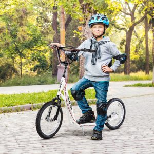 Youth Scooter Kick Scooter for Kids 5+ with Adjustable Handlebar Front and Rear Dual Brakes Inflatable Wheels