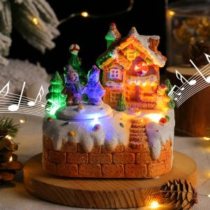 Creative Mini Rotating Gingerbread Man Music Box Desktop Ornament