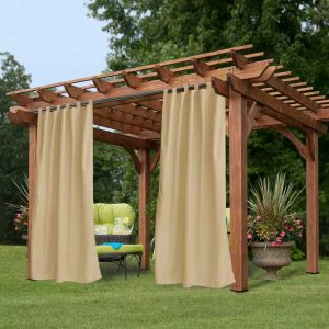 Beige Outdoor Thermal Grommet Blackout Curtain - 50 In. W X 96 In. L