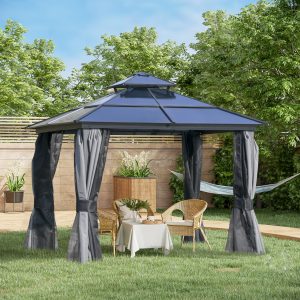 10' x 10' Hardtop Gazebo Canopy with Polycarbonate Roof