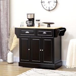 Triple-Cabinet Kitchen Island on Wheels