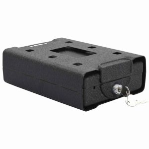 Car Safe with Lock, Black, 21.8 x 16 x 7 cm, Steel