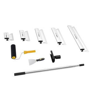 Drywall Skimming Blade Set, 7/10/14/16/24 In (17.8/25.4/35.6/40.6/61 Cm)Skimming Blades + 34 - 81.6 In/86.4 - 207 Cm Extension Handle Pole, , For Gyprock/WallBoard/Plasterboard