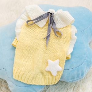 Autumn Dog Knitted Clothes Fashion Dog Sweater Warm Soft Puppy Turtleneck Star Pattern Cat Pullovers Pet Sweater Bichon Outfits