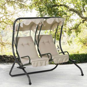 Modern 2-Seater Outdoor Patio Swing Chair