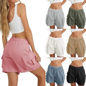 Women's Fashion Loose Casual Drawstring Cargo Shorts