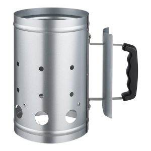 Charcoal Chimney Starter Heavy Duty Steel 4 Lbs Capacity BBQ Grill Fireplace