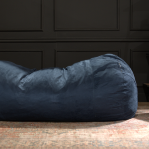 Jasper Traditional 8 Foot Cylindrical Suede Bean Bag, Blue