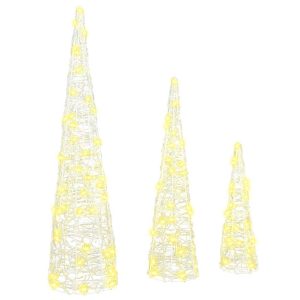Christmas tree with 90 LEDs, 3 pcs, warm white