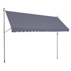 178x47' Patio Awning Retractable Awning Sunshade Shelter With Crank Handle