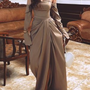 Off-Shoulder Maxi Dress With Draped Detail
