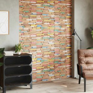 wall panels, 10 pieces, 1.03 m², solid teak wood