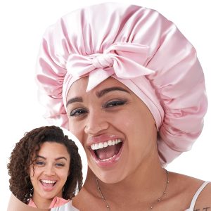 Silk Bonnet For Sleeping Women, Satin Hair Bonnet For Sleeping For Wavy Curly Natural Hair Women Men