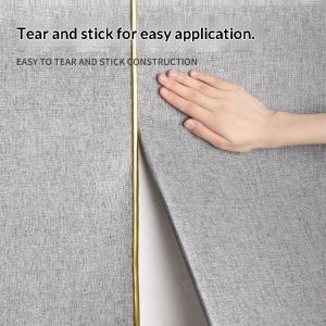 Self-adhesive Wall Covering Thickened Linen Texture Bedroom Headboard Wallpaper