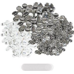 500 Sets 1 Inch 25mm Pin Back Button Parts, DIY Round Button Badge Parts, Set Includes Metal Top, Plastic/Metal Button, Clear Film, And Blank Paper For Gifts Presents, Machine NOT Included