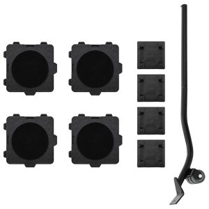 Furniture Casters, 4 pcs. with Lifter, Black, 13.5x13.5x4.2 cm, 300 kg