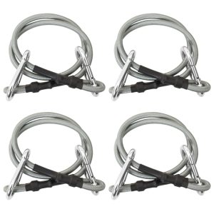 ropes with carabiners, 4 pieces, rubber