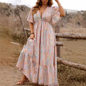 Bohemian Color Paisley Vintage Dress
