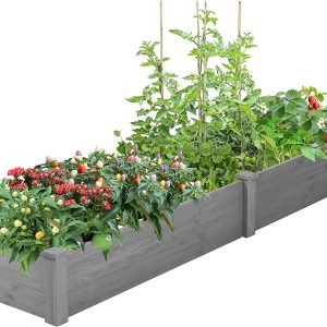 Over Ground Raised Garden Bed 96x28x10'', Large Long Planter Box For Outdoor, Tool-Free Assembly