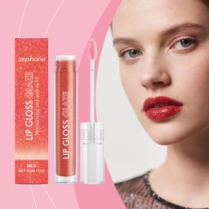 Red Moisturizing Fine Glitter Lip Gloss