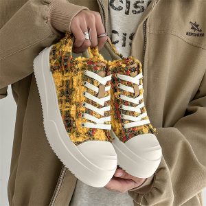 Niche Irregular Design Spring New Canvas Bottom Top Pumps