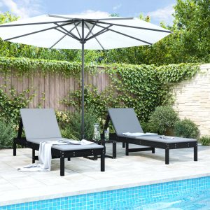 sun loungers, 2 pieces, 199.5x, solid pine wood
