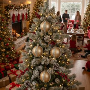 4PCS Set 4.7in Glass Christmas Ball Ornaments Hanging Tree Decor Party Holiday Decor