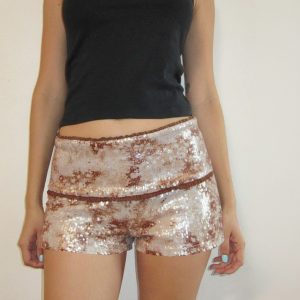 5 New Hot American Style Low Waist Lace Stitching Sequin Shorts