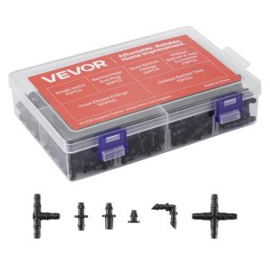 300Pcs Drip Irrigation Fitting Parts Kit For 1/4" Tubing For Yard Garden Lawn