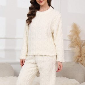 Jacquard Autumn And Winter Loose Fluffy Home Suit