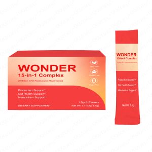 Wonder Powder Probiotics Powder 15-in-1 Complex 20 Billion CFU Pasteurized Akkermansia 21 Packets