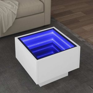 side table with LED 40x wood composite   coffee table