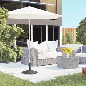 22" 42 lbs Round Resin Umbrella Base Stand Market Parasol Holder with Beautiful Decorative Pattern & Easy Setup