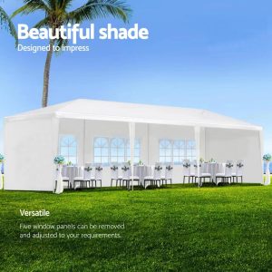 10x30' Wedding Party Canopy Tent Outdoor Gazebo With 5 Removable Sidewalls