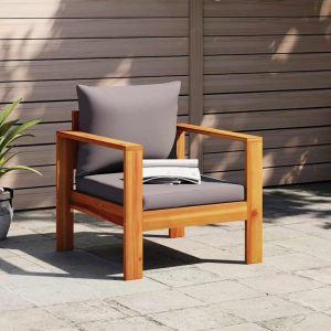 garden armchair with cushion, solid acacia wood,   garden sofa