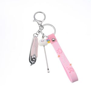 Cloud Nail Scissors Set Keychain-Pink 5863