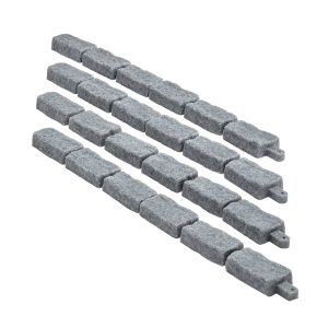 Faux Stone Landscape Edging, 46.4 X 2.2 In Realistic Lawn Edging, Flexible Brick-Sized Garden Edging Border With Anchoring Spikes, Fade-Resistant Yard Edging For Driveways Walkway Grey