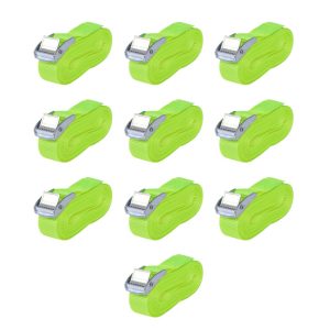 Ratchet Straps 10 pcs. 0.25 tonnes 5m×25mm Neon Green