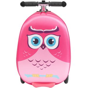 Ride-on Luggage 20-inch Kids Scooter Suitcase With Flash Wheels Pink