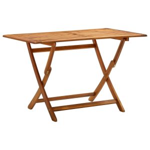 Folding Garden Table 120x Solid Acacia Wood   Folding