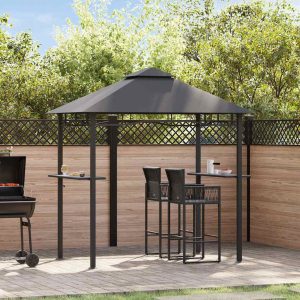 BBQ gazebo 240x150x255 cm anthracite steel