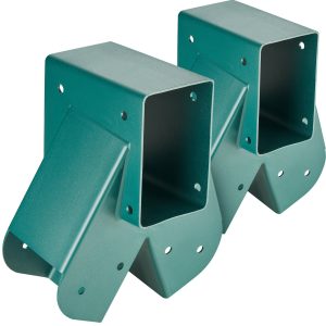 A-Frame Middle Swing Set Brackets, Heavy Duty Carbon Steel Swing Set Hardware With Mounting Hardware, DIY Swing Set Bracket Swing Set Kit For 101.6x101.6mm Legs & 101.6x152.4mm Beam, Green 2Pcs