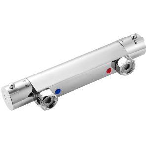 Thermostatic Shower Faucet Valve, 38℃ Secure Lock Thermostatic Shower Valve, Hot Cold Water Showering Faucet Temperature Control Valves With Solid Brass Casting For Bathroom, RV, Leak-Proof