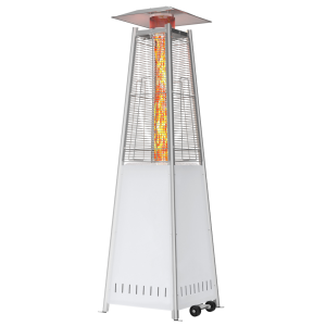 Pyramid Patio Heater, 48000 BTU Outdoor Heater With Wheels And Ignition, LED Propane Patio Heater