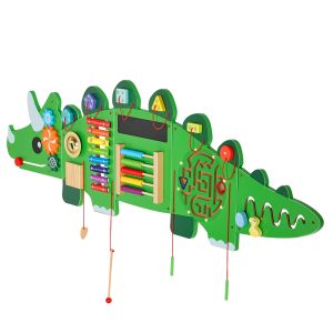 Dinosaur Activity Wall Busy Board Panels, 11 Activities, Montessori Sensory Wall Toy For Kids 3-12 Years, Montessori Learning Activity Center, Ideal For Toddler Playroom Nursery Classroom