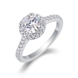 Embrace Your Lover - A Wedding Ring Set With 1-carat Top-quality Moissanite S925 Silver And Platinum-plated Diamond. The Ring Can Be Inspected With A Diamond Pen